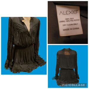 Alexis Silk Mini Dress Black Shannon Please Read - No Sz. Tag